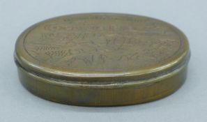 A brass 'Cocaine' box. 10 cm wide.