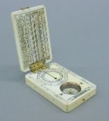 A bone scrimshaw compass. 6 cm wide.
