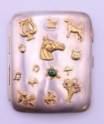 A Russian silver cigarette case. 8.75 cm high. 94.8 grammes total weight.