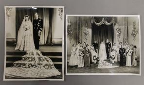 Two photographs of the wedding of Princess Elizabeth to Philip Mountbatten on 20th November 1947.