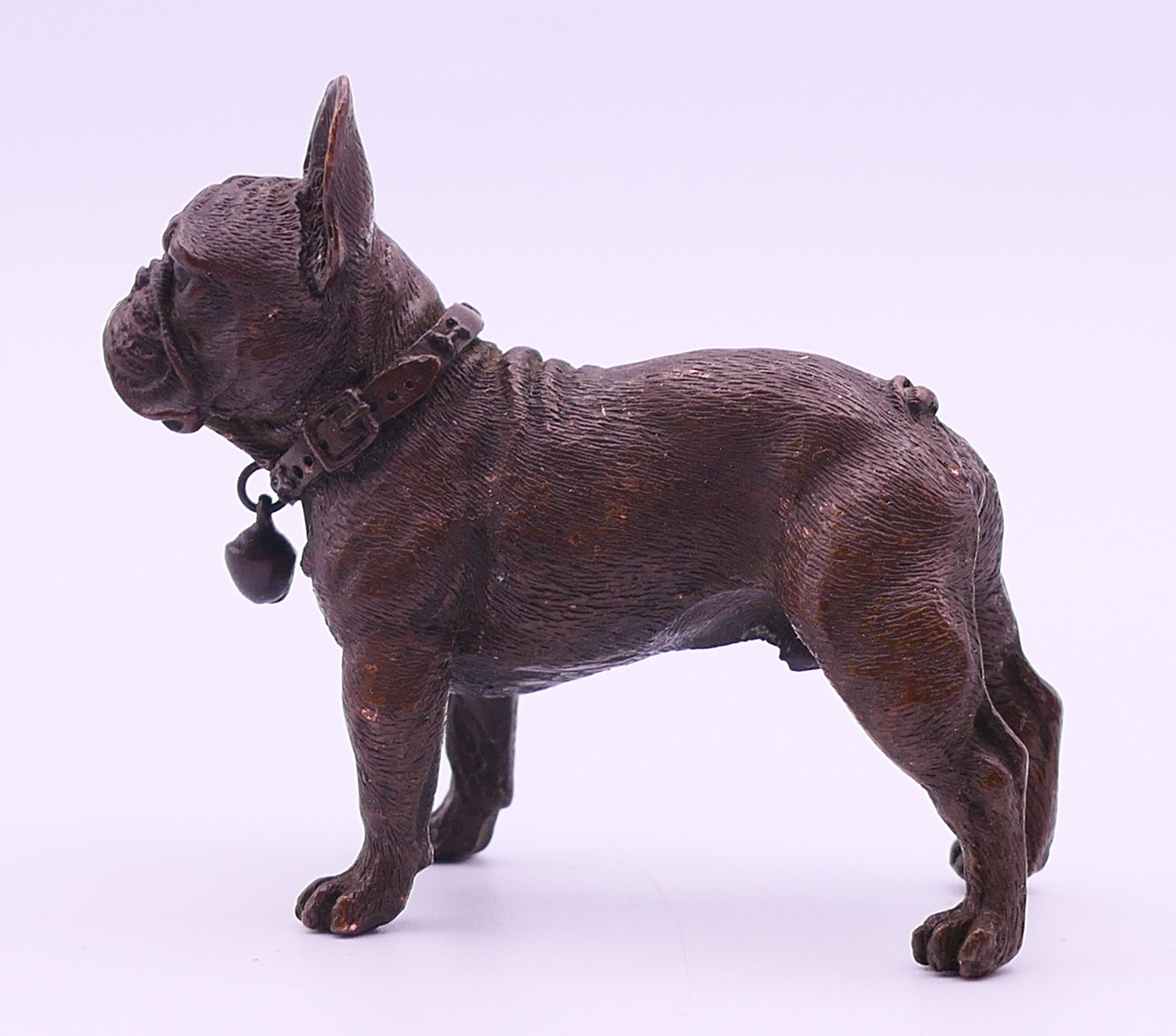 A bronze of a French bulldog. 7 cm long. - Image 3 of 5