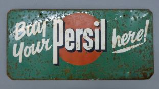 A 'Persil' tin advertising sign. 38.5 cm wide.