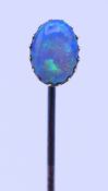 An opal stick pin. 6 cm high, opal 9 mm high.