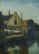 Magdalene Bridge Cambridge, oil on canvas, framed and glazed. 38 x 28 cm.
