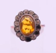 A 9 ct gold and silver dress ring. Ring size P.