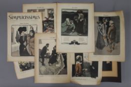 A collection of various German prints. Each approximately 28 x 38 cm.