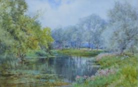 HENRY JOHN SYLVESTER STANNARD (1870-1951) RSA, The River Lark at Barton Mills, watercolour,
