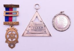 A large silver (tested) Masonic Royal Ark Mariner Lodge collar medallion Presented by W. Bro. C.J.