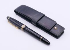 A Mont Blanc (Montblanc) Meisterstuck fountain pen with 14 K gold nib,