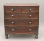 A 19th century mahogany bowfront chest of drawers. 104 cm wide x 106 cm high.