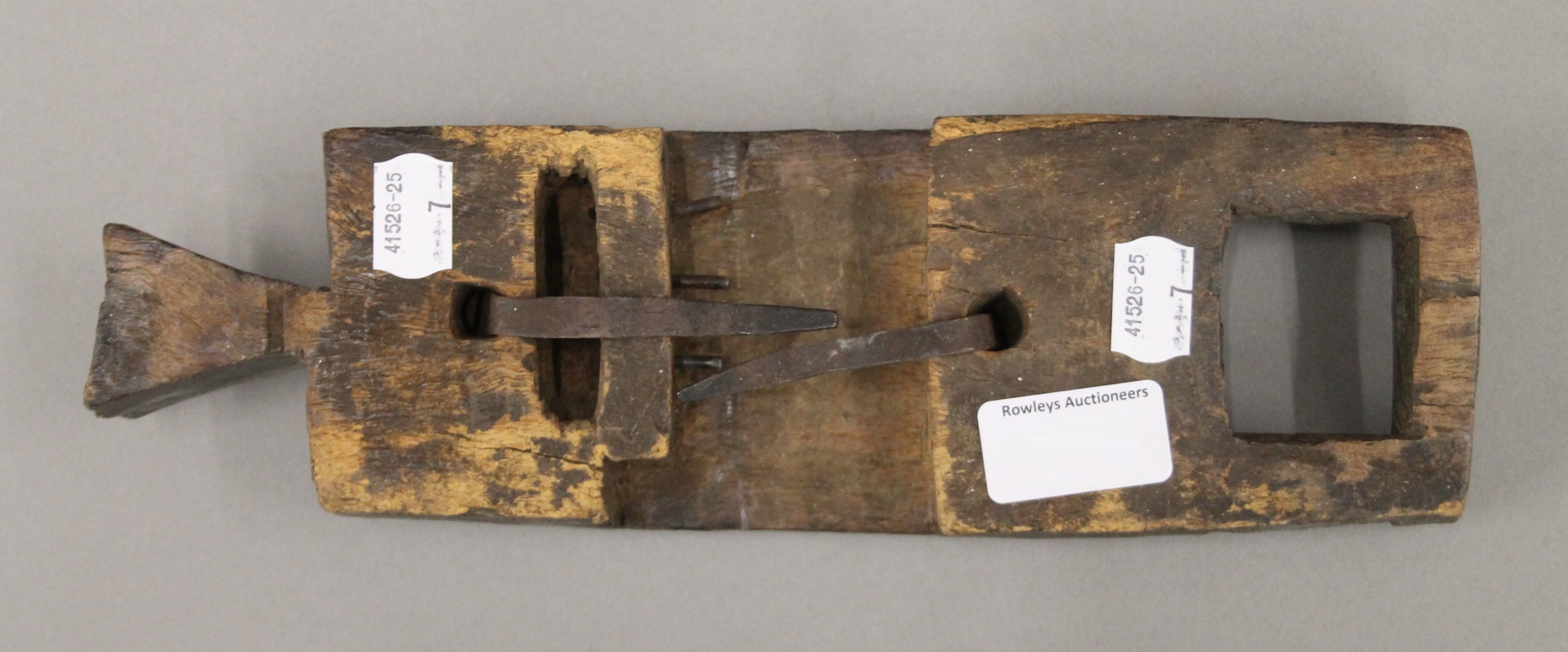 An African tribal carved wooden door handle of figural form. 29 cm high. - Image 3 of 4