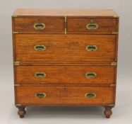 A 19th century brass-mounted military campaign chest. 99 cm wide x 104 cm high.