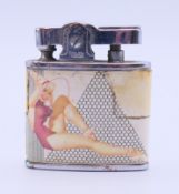 A 1950's Rolex pinup girl lighter. 5 cm high.