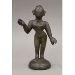 An antique, possibly 17th/18th century, Indian bronze of the Hindu deity Radha. 22.5 cm high.