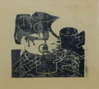 John Lennon, woodcut, framed and glazed. 53 x 48 cm.