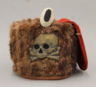 A Prussian Death's Head Hussars (Totenkopf-Husaren) Pelzmutze, the interior stamped 1910.