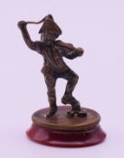A 19th century seal formed as a jester. 3.6 cm high.