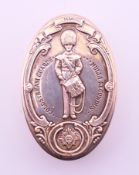A Coldstream Guards silver oval trinket box, inscribed 'Coldstream Guards' and 'Nulli secundus'. 5.