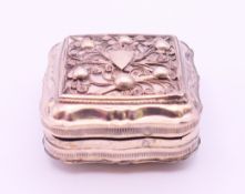 A Dutch silver pill box. 5 x 5 cm. 35.7 grammes.