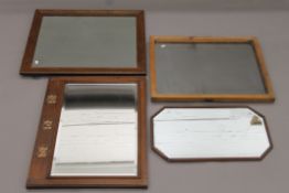 Four various late 19th/early 20th century mirrors, one with Arts & Crafts copper mounts.