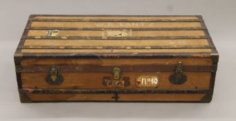 A vintage steamer trunk. 115 cm long.