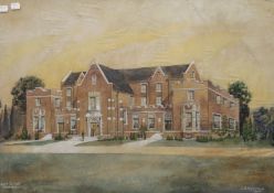 L B SUGARMAN (1894-1965) American, Country House Study (Ralph Oliver Architect), watercolour,