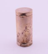 A 925 silver double ended pill box. 4 cm high, 1.3 cm diameter.