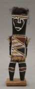 A tribal painted wooden statue. 28 cm high.