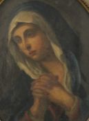 CONTINENTAL SCHOOL (18th century), Portrait of the Madonna, oil on canvas laid on board,