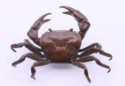 A bronze crab. 10 cm wide.