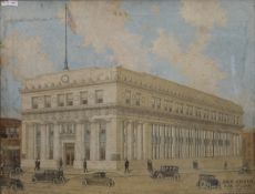ELLING TRONNES (1870-1965) Norwegian/American, The Phillip State Bank and Trust Company Building,