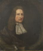 ENGLISH SCHOOL (17th/18th century), Portrait of a Gentleman wearing a lace cravat, oil on canvas,