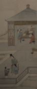 CHINESE SCHOOL (19th century), Figures at a Meeting, Further Serving Figures in a Garden,