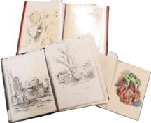 RICHARD CRABBE RA (1927-2010) British, three sketch books. The smallest 20 x 24.5 cm.