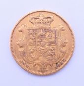 A George IV 1832 shield back gold sovereign.