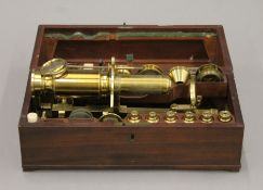 An 18th century boxed microscope and fittings by scientific instrument maker Jesse Ramsden F.R.S. F.