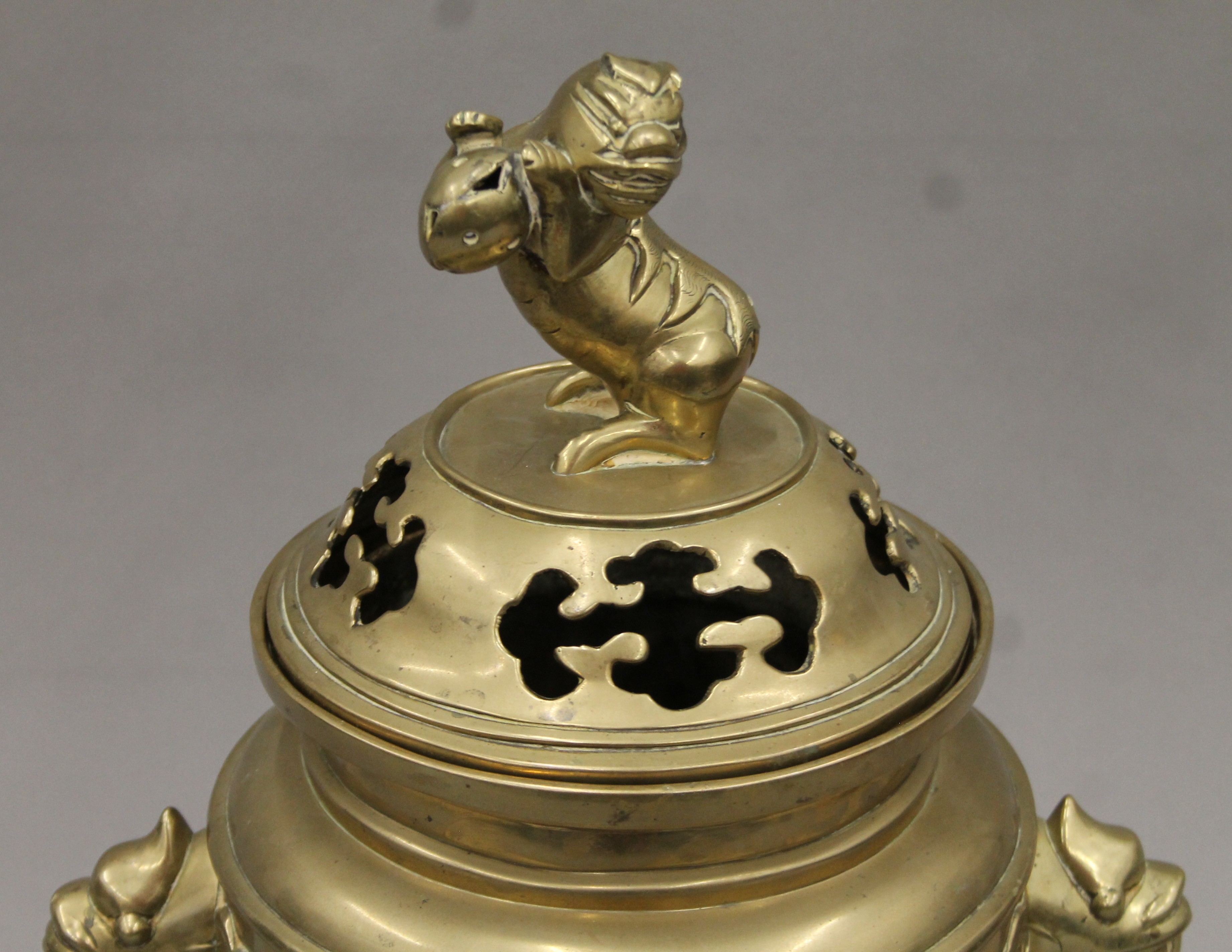 A 19th century Chinese bronze censor, the underside with cast seal mark. 42 cm high. - Image 3 of 8