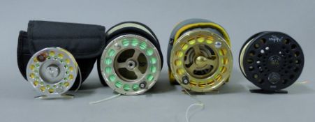 An Airflo 4 inch T7 salmon fly reel 10/11 line in canvas pouch with spare spool,