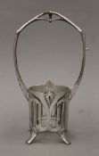 A WMF pickle jar frame, marked with WMF 'beehive' mark (as shown on page 263 WMF 1906 catalogue).