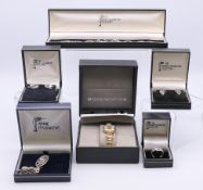 A quantity of boxed 'The Rennie Mackintosh Collection' silver jewellery to include two bracelets,