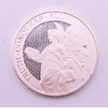 A 1 ounce 2022 St Helena Queen's Virtues fine silver coin.