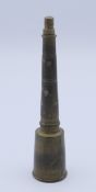 A vintage penner (portable brass writing compendium), the base an inkwell,