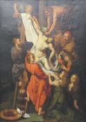 After PETER PAUL RUBENS, The Descent from the Cross, the frame with label for Mark 15:46,