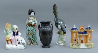 A Victorian Staffordshire figural vase,