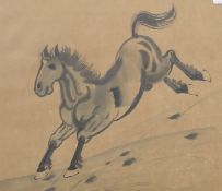 CHINESE SCHOOL (late 19th/early 20th century), watercolours of Horses, a pair,