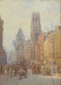 EDGAR THOMAS WOOD (1860-1935) British, St Dunstan's, Fleet Street, London, watercolour, signed,