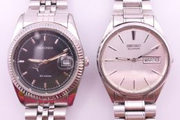 Two gentlemen's wristwatches (Seiko and Sekonda). Sekonda 3.5 cm diameter including crown.