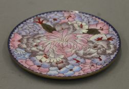 A cloisonne dish. 18 cm diameter.
