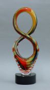 An Art glass abstract sculpture. 42 cm high.