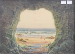 JOHN REGINALD-GOODMAN (1870-1972) British (AR), Beach Scene, watercolour, signed, framed and glazed.
